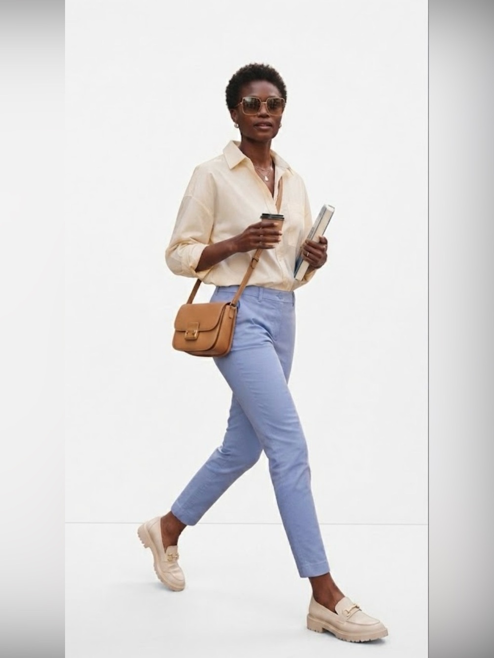 Talbots Petites Light Blue Chino Straight Leg Pants 4P Ankle Casual